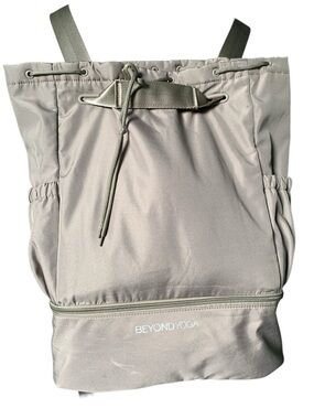 Beyond Yoga Neutral Taupe Drawstring Backpack Tote